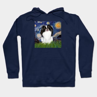 Japanese Chin in Starry Night Adaptation Hoodie